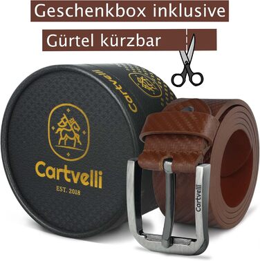 Чоловічий шкіряний ремінь преміум-класу Carbon - Made in Germany з подарунковою коробкою. Ширина 40 мм, розмір пояса 95 см, колір: Cognac (коньячний), Brown (коричневий)