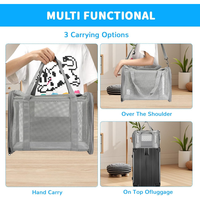 Транспортна сумка для кота та собаки, складана переноска для тварин (46x26x29 см)