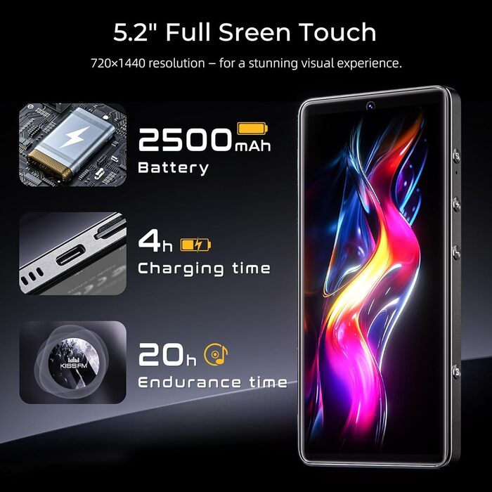 MP3 плеєр HIFI WALKER G7 Pro Android 13, 32GB, Bluetooth 5.0, WiFi, 5.2