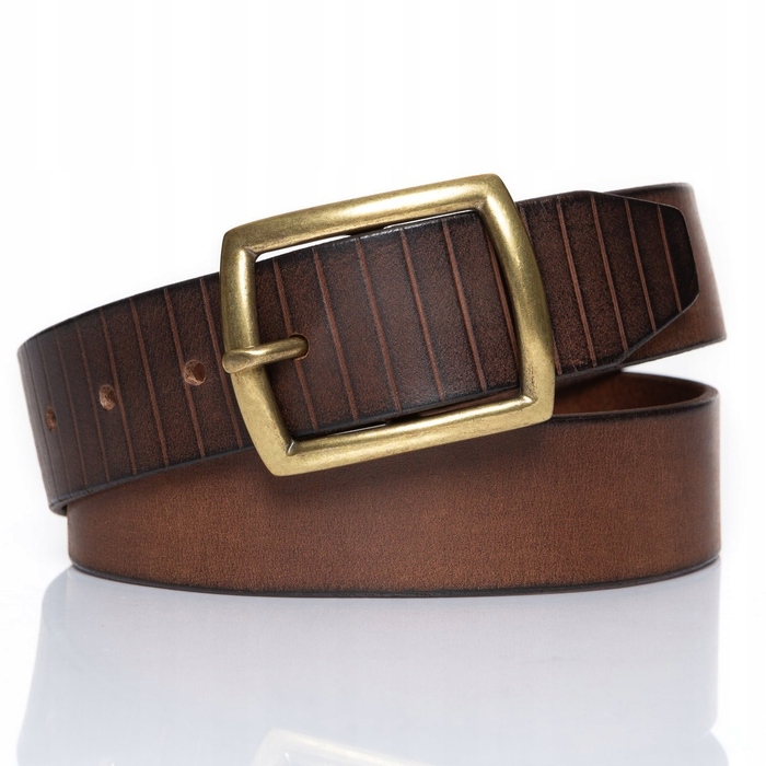 Чоловічий шкіряний ремінь Mustang BELT, класичний, коричневий, 110 см