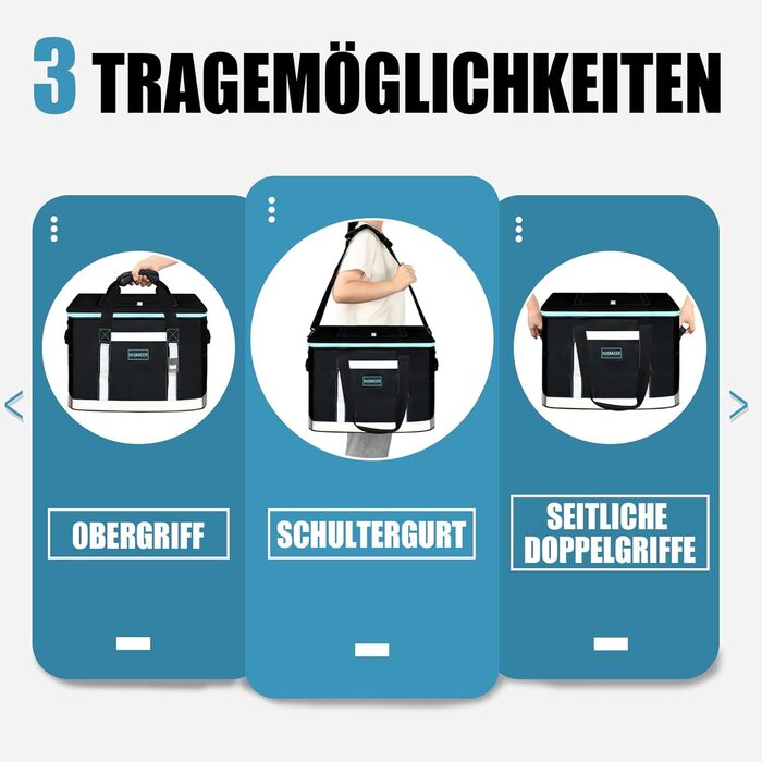 Сумка-холодильник INSMEER 48L: велика, для 65 банок, XXL, водонепроникна, для пікніків, кемпінгу, пляжу