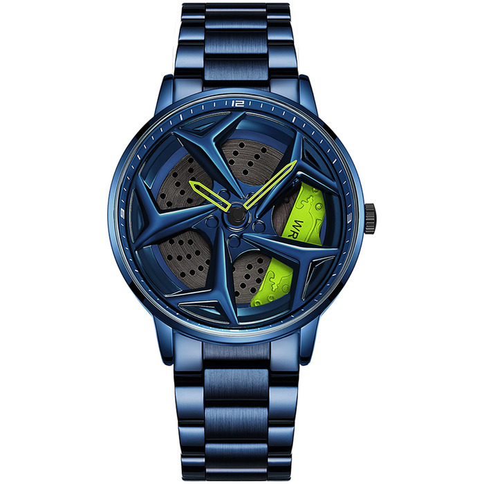 Чоловічий годинник Findtime з нержавіючої сталі, кварцовий, аналоговий, водостійкий 30M, бізнес-стиль, для автоспорту (блакитний)