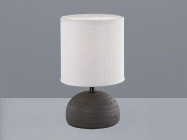 Настільна лампа Reality Leuchten Luci R50351035 з керамічним цоколем під дерево та бежевим абажуром, 1xE14 (коричнева)