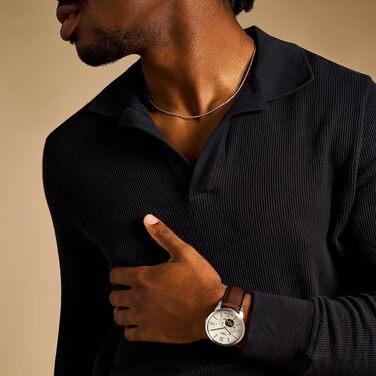 Годинник Fossil Townsman для чоловіків: механічний годинник з автоматичним заводом, корпус та браслет з нержавіючої сталі або шкіряний ремінь (44 мм, щетина верблюда)