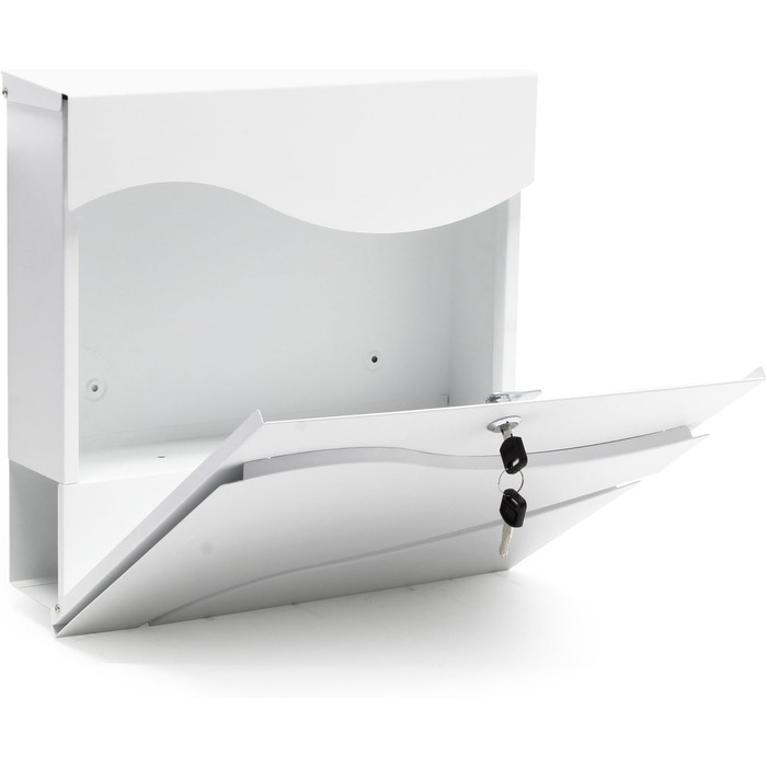 Поштовий ящик Wiltec Designer V24 антрацит/нержавіюча сталь, 370x105x370 мм, настінний, з замком, вікном та газетницею