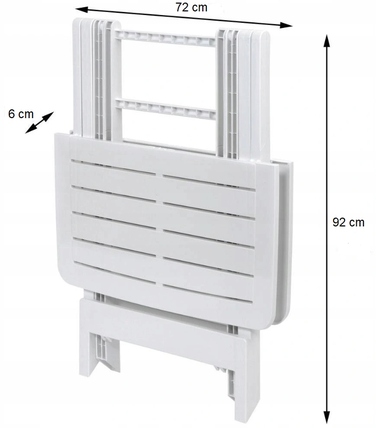 Прямокутний пластиковий стіл VidaXL, 79 x 72 x 70 см