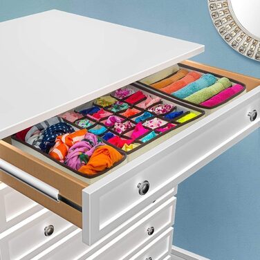 Styleys Set of 4 Foldable Storage Boxes, Drawer Dividers, Odorless Interior Lining, Storage Boxes, Closet Organizer, Under-Bed Organizer for Clothes, Shoes, Underwear, Bras