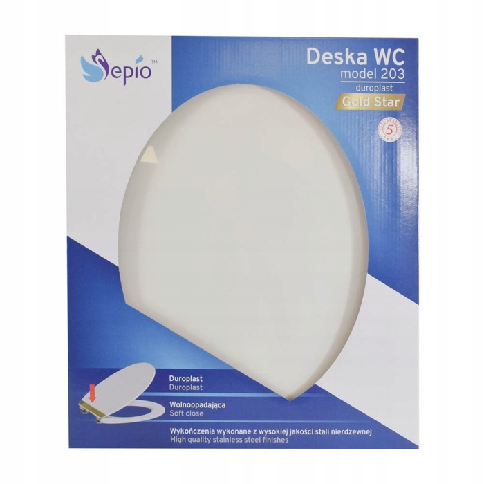 Кришка для унітаза Sepio Model 203, білий, duroplast