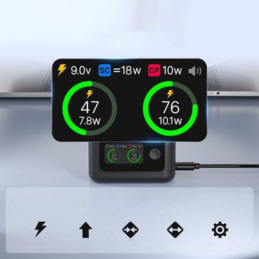 Хаб для Insta 360 X5: Швидка зарядка 27W з LED-дисплеєм для акумулятора Insta 360 X5, з кабелем Type-C, інтелектуальний зарядний пристрій