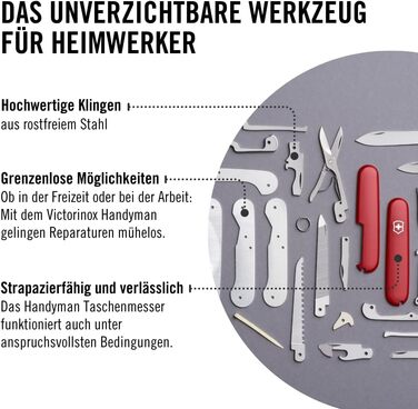 Мультитул Victorinox Handyman: 24 функції, ніж, відкривачка для консервів та корка, Швейцарський  ніж