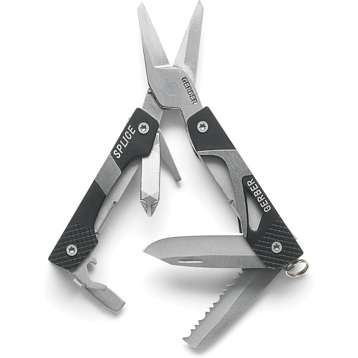 Мультитул Gerber Vise Pocket Tool з плоскогубцями, 10 функцій, з ножицями (8 інструментів), алюміній/нержавіюча сталь, чорний