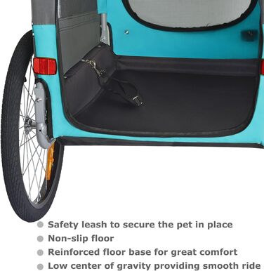 Фаркоп для собак Tiggo VS Pets M: велосипедний причіп для собак, блакитний