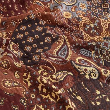 Богемна ковдра Boho Decke 100% бавовна – двостороння муслінова ковдра 150x200 см, м'яка ковдра для дивана та покривало на ліжко, естетичний дизайн, ідеально підходить для вітальні та спальні, помаранчевий/зелений (230 x 250 см, візерунок пає)