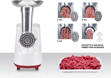 М'ясорубка електрична BEPER P102ROB200 з нержавіючої сталі, 1200 Вт + насадка для томатів