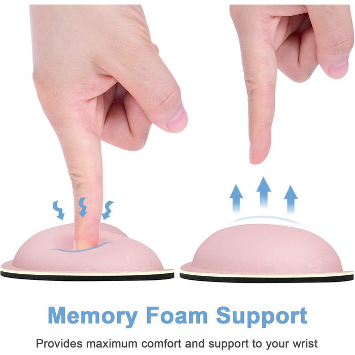 Підставка для зап'ястя Dapesuom - м'яка підставка для клавіатури з memory foam, для офісу та дому, рожева