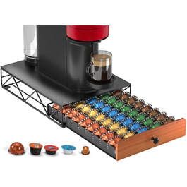 Тримач для капсул кави Nespresso Vertuo та Dolce Gusto на 50 капсул, металевий, чорний