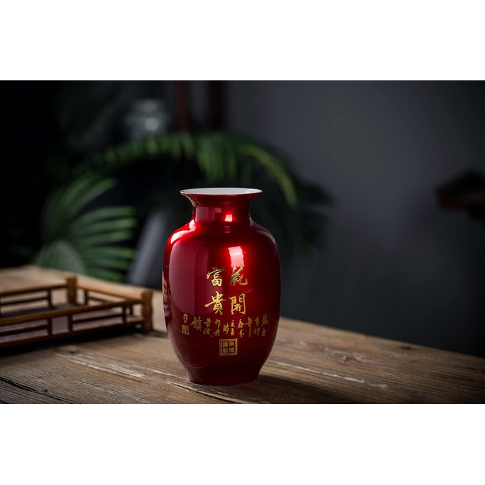 Керамічна ваза ручної роботи з маком, 23 см - декор для дому та весілля