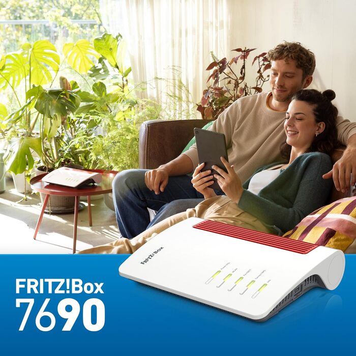 Роутер FRITZ!Box 7690: Wi-Fi 7, DSL, VDSL, ADSL, Mesh, DECT, підтримка швидкості до 300 Мбіт/с