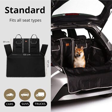 Захисний чохол на сидіння для собак AMZPET – водонепроникний, антиковзкий, стійкий до подряпин, міцний, 56 x 45 x 122 см, для маленьких автомобілів (купе або хетчбек), степене дизайн