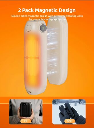 Електричні грілки для рук 2 шт., 2500 mAh, портативні, для рукавичок, 3 режими, USB, для активного відпочинку, кемпінгу, чоловікам та жінкам (персиковий)
