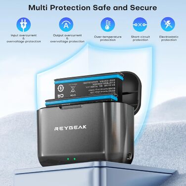 REYGEAK акумулятори для Insta360 X5, 2 x 2800 mAh, комплект з зарядним пристроєм