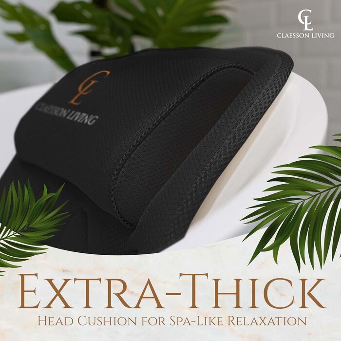 Подушка для ванни для всього тіла 125x43см, килимок для ванни з підголовником, підтримка шиї, спини та ніг. З мішком для прання та сумкою для подорожей, гачками для швидкого сушіння. Чорний колір.