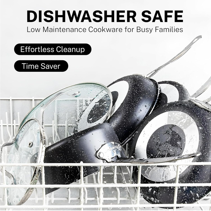 Набір посуду Granitestone 20 предметів: каструлі та сковорідки з антипригарним покриттям, міцний мінеральний та алмазний шар, нержавіюча сталь