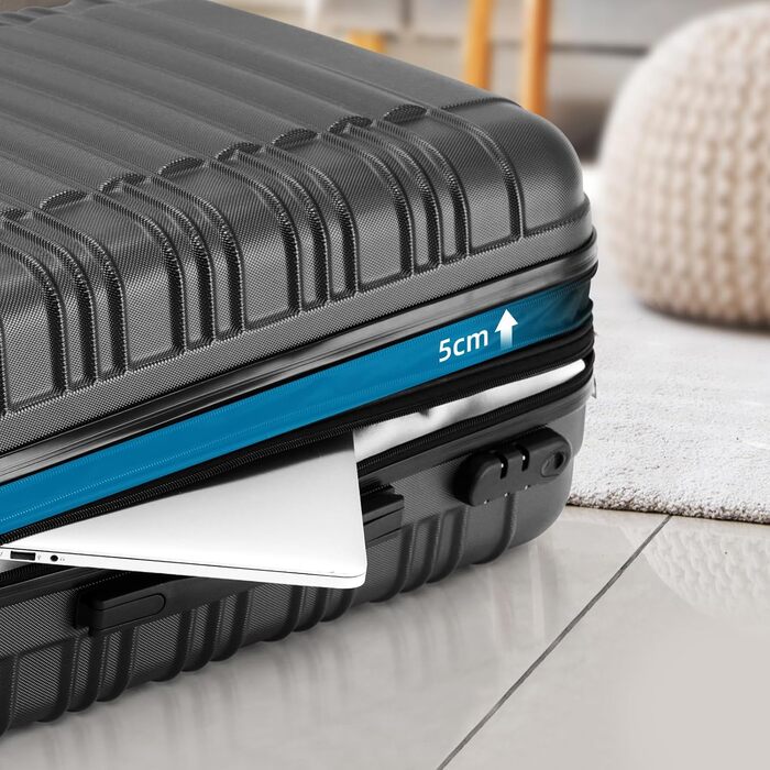 Набір валіз Beibye Zwillingsrollen - 3 шт. (M, L, XL), чорний, жорсткий корпус