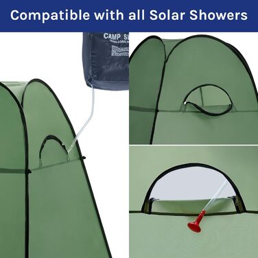 WolfWise Pop Up Shower Tent with Privacy Screen - Portable Toilet Tent, Green