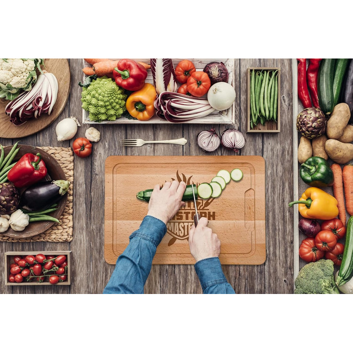 Cutting board with engraving, personalized from high-quality beechwood - grilling accessories, men's gift - Father's Day gift - grilling accessories as gifts for men - gifts for grillers