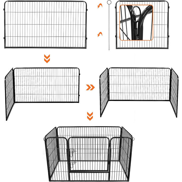 Клітка-вольєр для тварин Feandrea Freilaufgegehege PPK04BK, 122x80x70 см, чорна