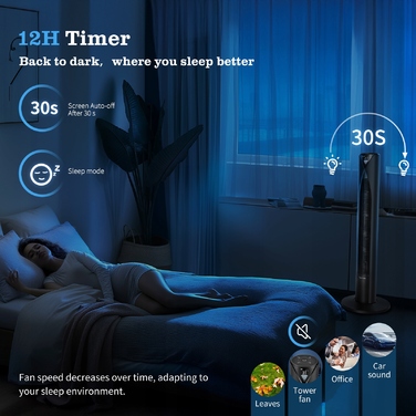 Колонний вентилятор Taylor Swoden B30101I3D, чорний