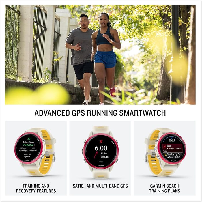 Garmin Forerunner 570: GPS-годинник для бігу та триатлону з AMOLED-дисплеєм, 47 мм, сірий, функція тренувань та відновлення