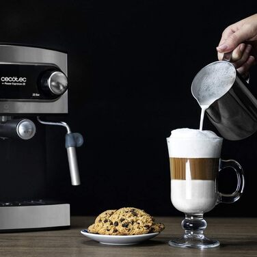 Cecotec Cumbia Power Espresso 20 Barista Aromax Espresso Machine. Power 2900 W, 2 heating systems, 20-bar pump, pressure gauge, dual outlet portafilter and 2 filters (Basic)