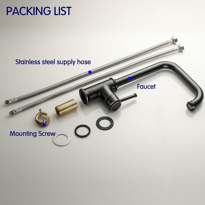 Кухонний змішувач з поворотним виливом 360°, чорний, для кухні