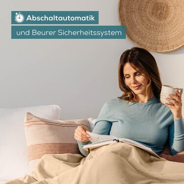 Електрична ковдра Beurer HD 75 з переробленого матеріалу, 180x130 см, 6 температурних режимів, автовимкнення