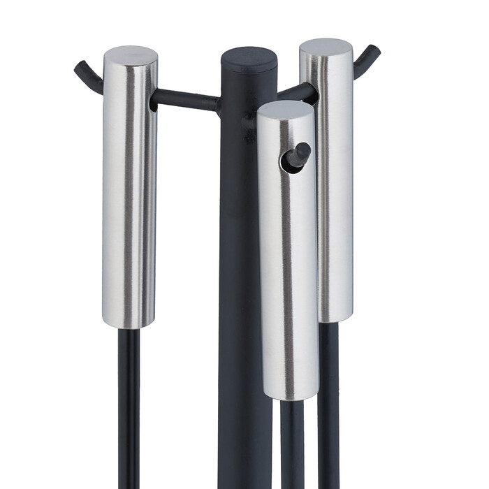 Relaxdays 4-Piece Fireplace Set in Black