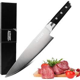 Кухонний ніж-топірець Kitory Hackmesser 18 см, з високоякісної нержавіючої сталі, з ручкою Pakkawood (Mtd06sde)