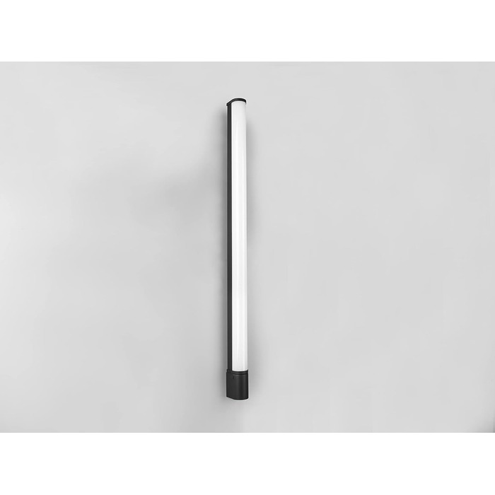 Trio Leuchten LED Bathroom Wall Light Piera 284074206, colored plastic, includes 8 Watt LED, switch, socket, (Matte Black, Width 119cm)