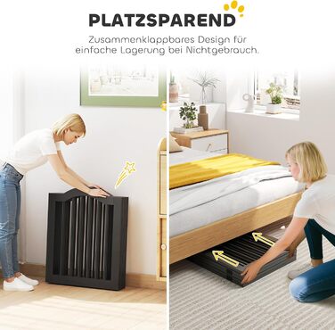 Захисний бар'єр для собак PawHut 5-секційний, 261,5 x 61 см, розкладний, з дверцятами, білий