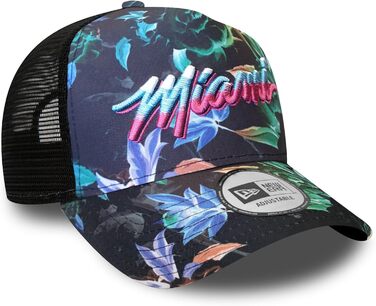 Кепка New Era Miami Heat NBA регульована бейсболка Snapback Trucker 9Forty, універсальний розмір (Trucker-Heat-Black#28450)