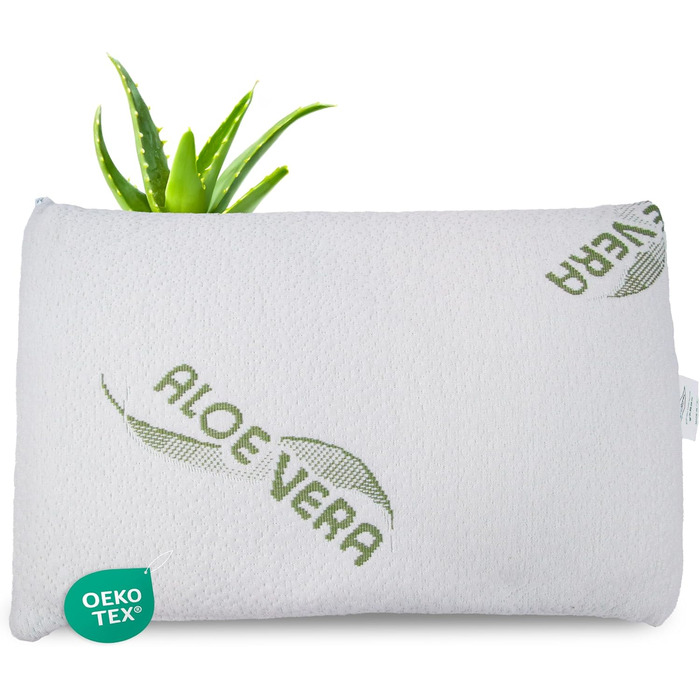 MaxxGoods Orthopedic Baby & Child Pillow, Neck Support Pillow Made of Visco Gel Foam with Aloe Vera Protective Cover & Inner Cover 100% Cotton - Pillow for Babies and Toddlers (50cm x 30cm x 5cm)