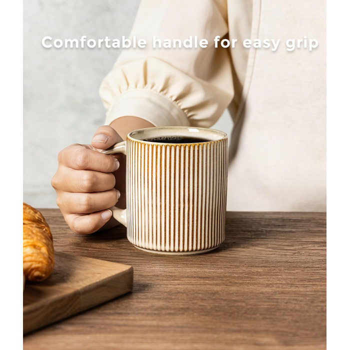 Набір посуду GBhome з реактивної глазурі для 6 осіб, 18 предметів: тарілки, миски, чашки (капучино), ручна робота, кераміка, безпечний для мікрохвильової печі та посудомийної машини