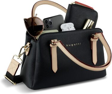 Сумка жіноча Bugatti Ella чорна, маленька сумка через плече для жінок