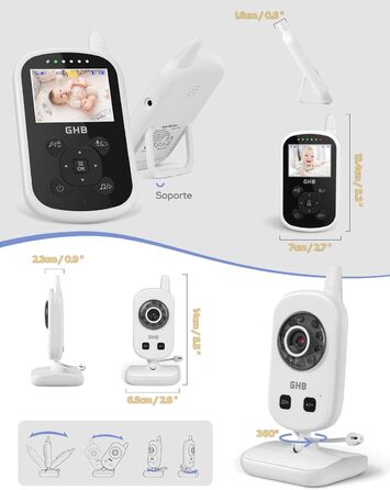 Дитячий аудіомонітор GHB з LCD екраном (чорний)