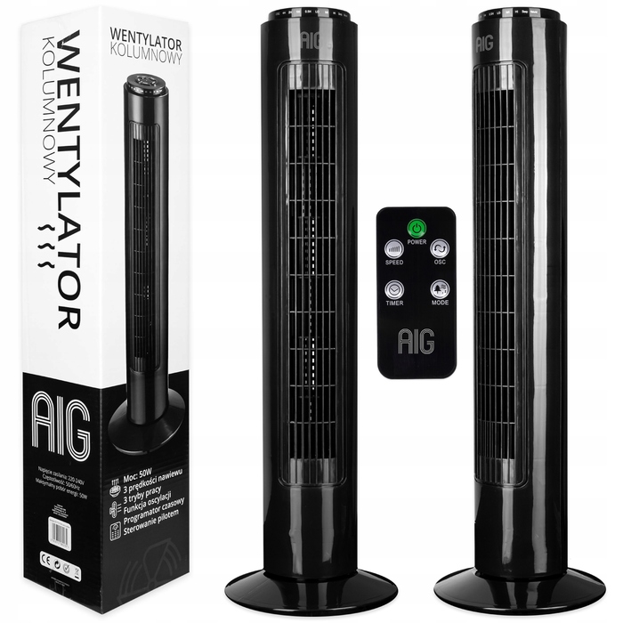 Колонний вентилятор AIG TX-13R, чорний