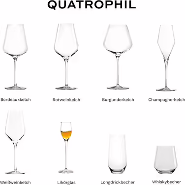 Stölzle Lausitz Liqueur Glasses Quatrophil 6-Piece Set 65ml – Elegant Snifter Glasses with Stem, ideal for Liqueurs & Spirits – High-Quality Grappa Glasses made in Germany – Dishwasher & Shockproof