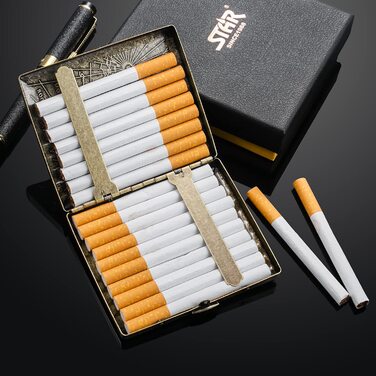 Металеве тютюноприладдя для 20 сигарет: стильний футляр для сигарет для чоловіків та жінок, подарунок