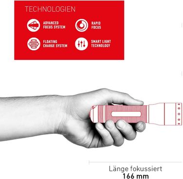 Ліхтарик Ledlenser P7R LED, акумуляторний, фокусування, 1000 люмен, 210 м, 40 годин, чорний