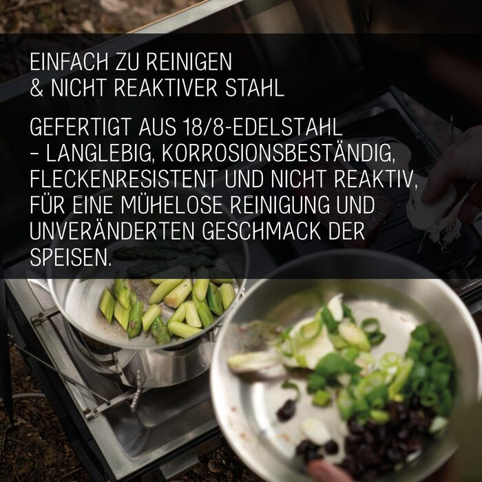 Набір посуду Primus Outdoor Campfire Cookset - нержавіюча сталь, 1.8 л, 21 см, для кемпінгу та приготування їжі на вогні та газових плитах